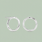 Dream Earrings sterling silver open circle stud earrings — minimalist jewellery — Sensory for Calm