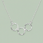 Breathe Trio Necklace sterling silver three circle pendant necklace — minimalist jewellery — Sensory for Calm