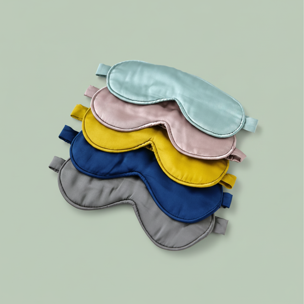 Cloud Nine sleep masks in Midnight, Marigold, Titanium, Grey Mist and Burnished — satin eye mask for sleep — Sensory for Calm