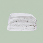 Skylark and Owl down alternative duvet blanket folded in white — hypoallergenic comforter — Sensory for Calm