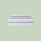 Essential Organic Percale sheet set in light grey — organic cotton bedding — Sensory for Calm