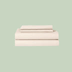 Essential Organic Percale sheet set in dune — organic cotton bedding — Sensory for Calm