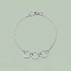 Breathe Trio Bracelet sterling silver three circle chain bracelet — minimalist jewellery — Sensory for Calm