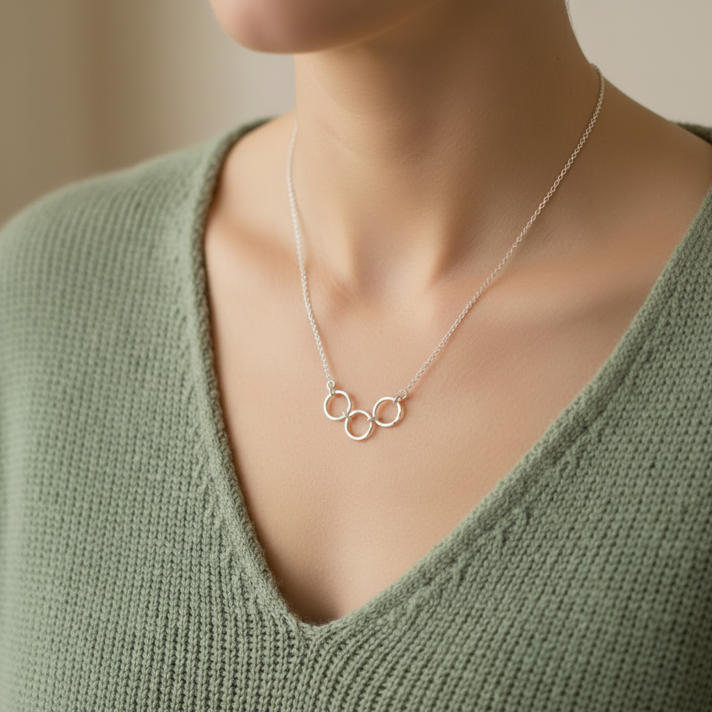 Breathe Trio Necklace — Lifestyle Full
