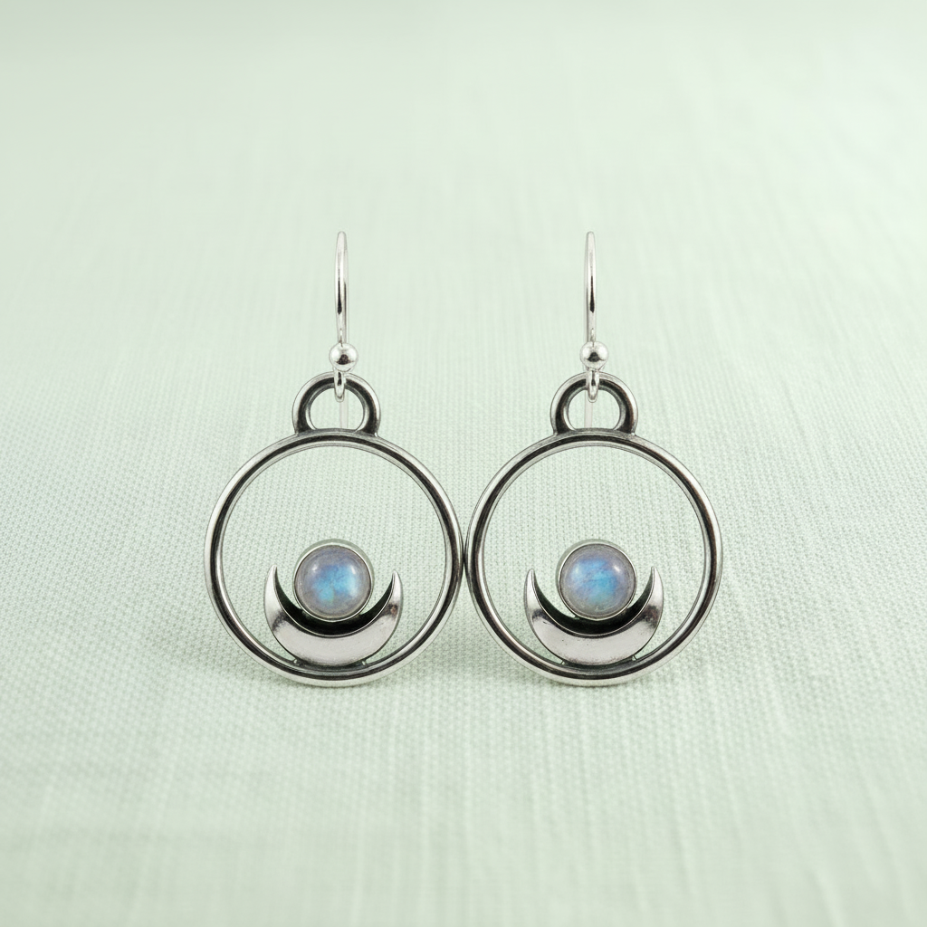 Dream Earrings hero - linen background