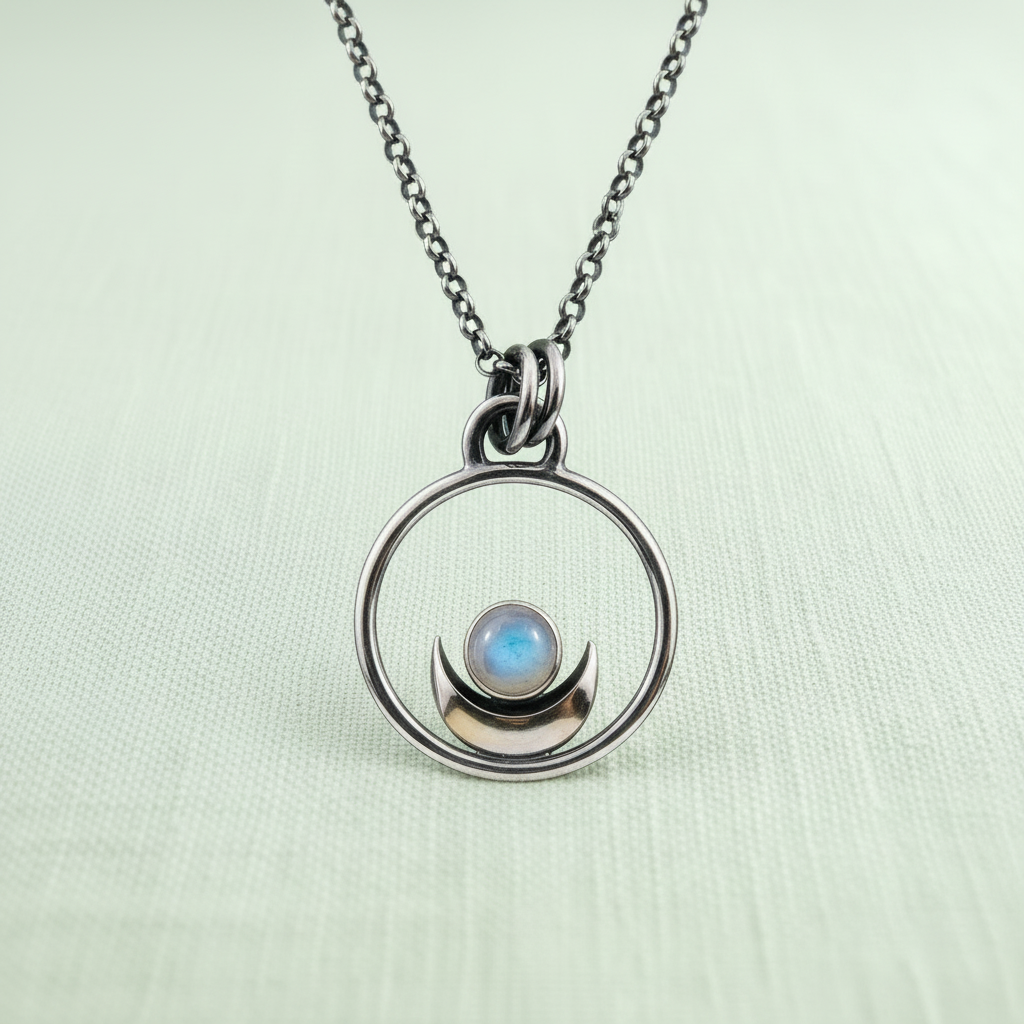 Dream Necklace hero - hanging on linen