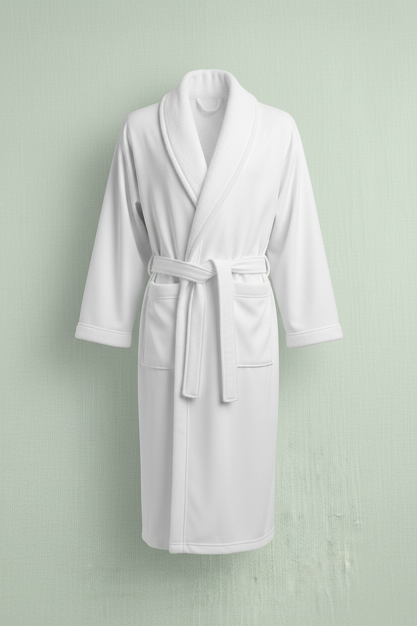 Essential Plush Bathrobe — White Hero Revised