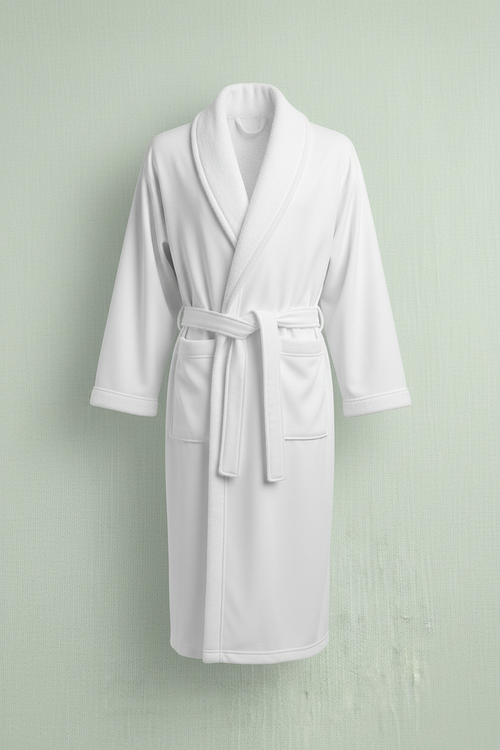 Essential Plush Bathrobe — White Hero Revised