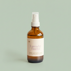 Misiyo Lavender Unwind room and linen spray in amber glass bottle with white pump — natural room & linen spray — Sensory for Calm