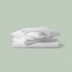 Essential Organic Percale sheet set in white — GOTS certified organic cotton sheets — Sensory for Calm