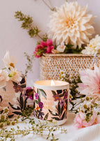 Petit Jardin botanical candle with botanicals — natural scented candle — Sensory for Calm