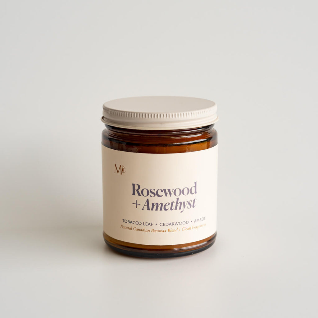 Rosewood + Amethyst Candle