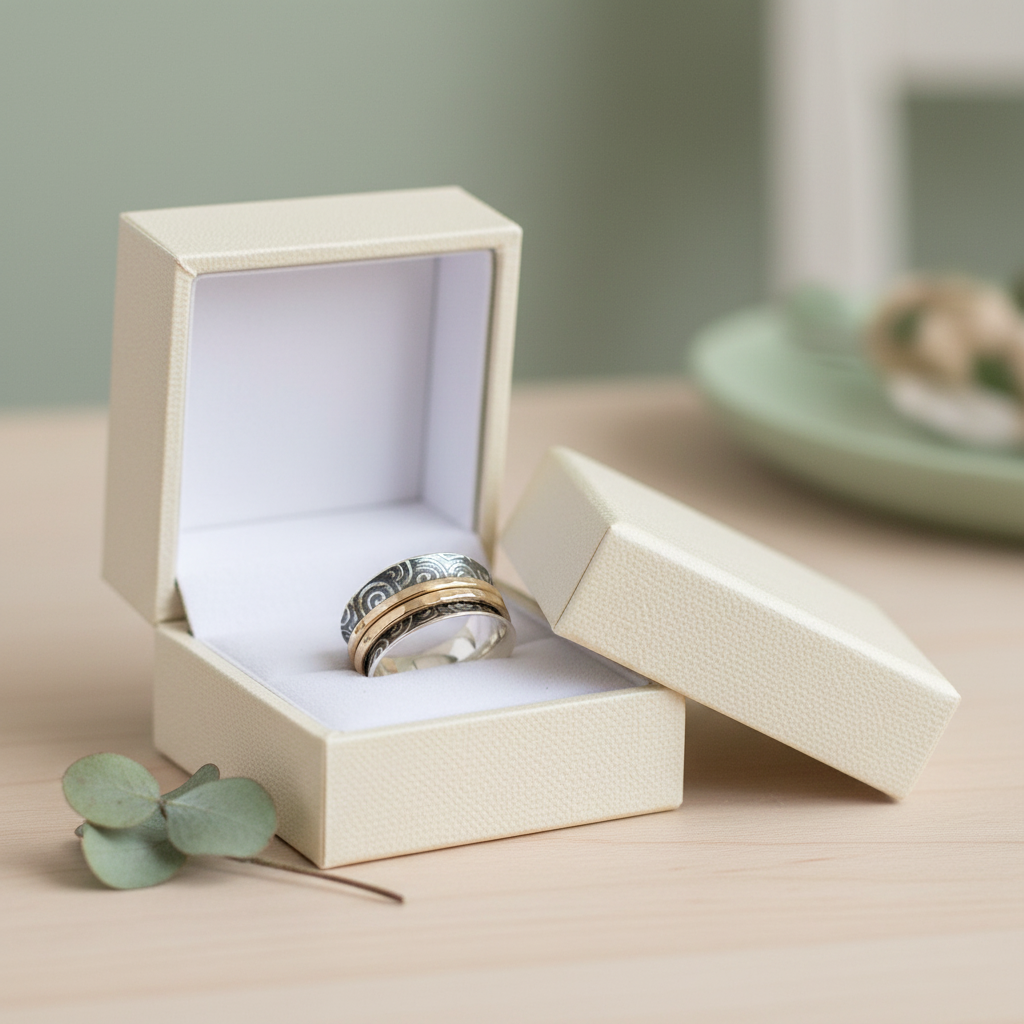 Spirals Meditation Ring — Gift Box