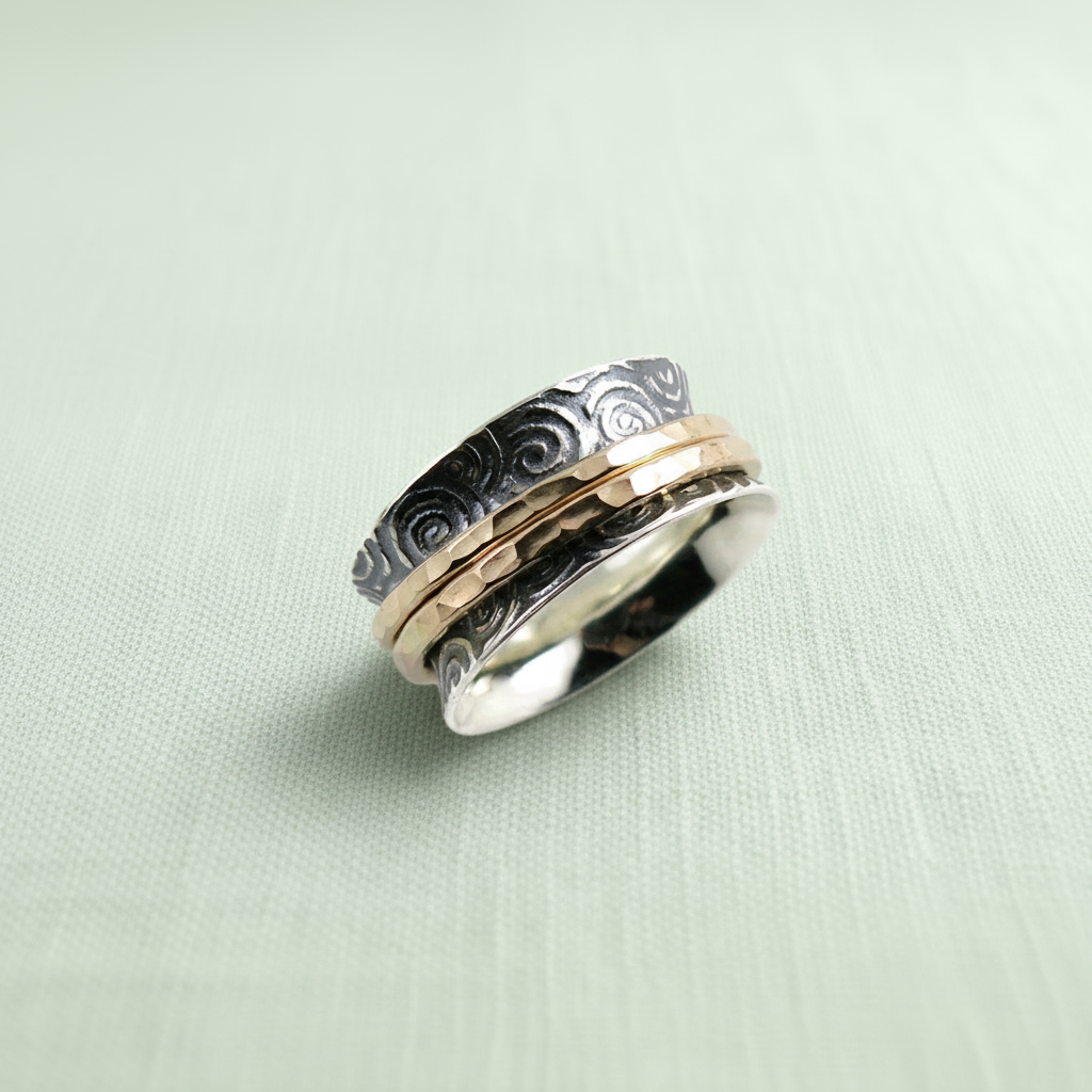 Spirals Meditation Ring — Sage Green Hero